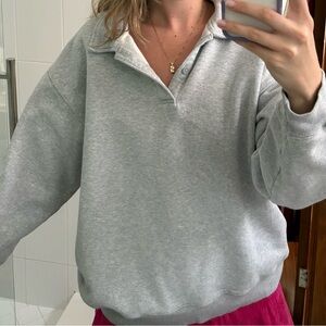 Aritzia TNA Boyfriend Cozy Fleece Collared Sweater
